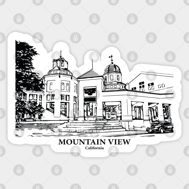 Mountain View - California Sticker by Lakeric